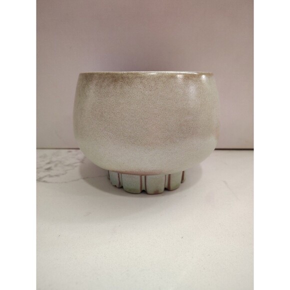 Vintage FRANKOMA  Planter Cogwheel 235  Mid Century Prairie Green Pedestal - Picture 1 of 9